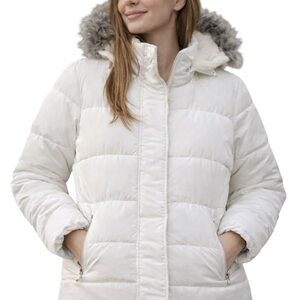 Maralyn & Me Puffer Jacket with Faux Fur Hood